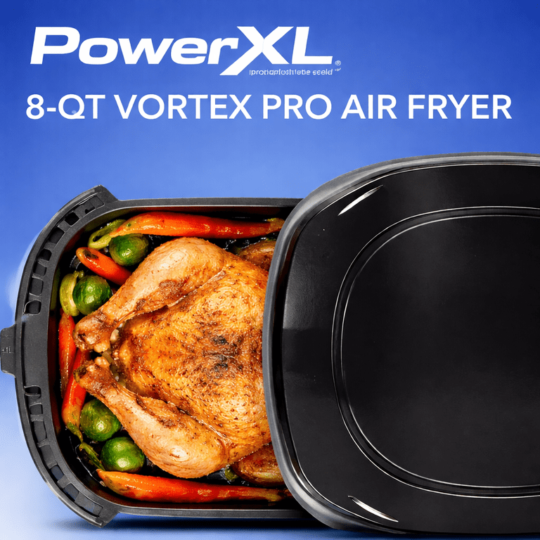 PowerXL Vortex Pro Air Fryer 8qt - 10 Presets, Removable Basket