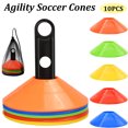 thumbnail image 2 of 10 conos de fútbol de agilidad con bolsa de transporte y soporte para entrenamiento deportivo, fútbol, baloncesto, entrenamiento, equipo de práctica, 2 of 5