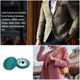 thumbnail image 5 of 10pcs 24L Fabric Cloth Covered Button 15mm Round Metal Shank Sewing Buttons for Suits Blouses Sweaters, Dark Green, 5 of 5