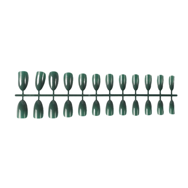 Vogacara 24 piezas de uñas postizas herramientas de decoración de manicura Verde oscuro brillante