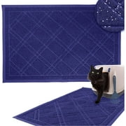 Downtown Pet Supply Non-Slip Padded Mesh Kitty Litter Mat Trapping Tray for Cats and Kittens (Blue, Small)