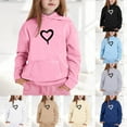 thumbnail image 5 of Girls Boys Fuzzy Hoodies Long Sleeve Hooded Sweatshirts Winter Warm Pullover Tops with Pocket Graphic Printed Pullover - Navy,12-13 Years, 5 of 5