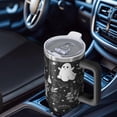 thumbnail image 6 of Black and White Halloween Elements Pattern Tumbler with Handle and Lid,40oz Double Wall Vacuum Insulated Tumbler,Cups Gift for Women and Men, 6 of 7