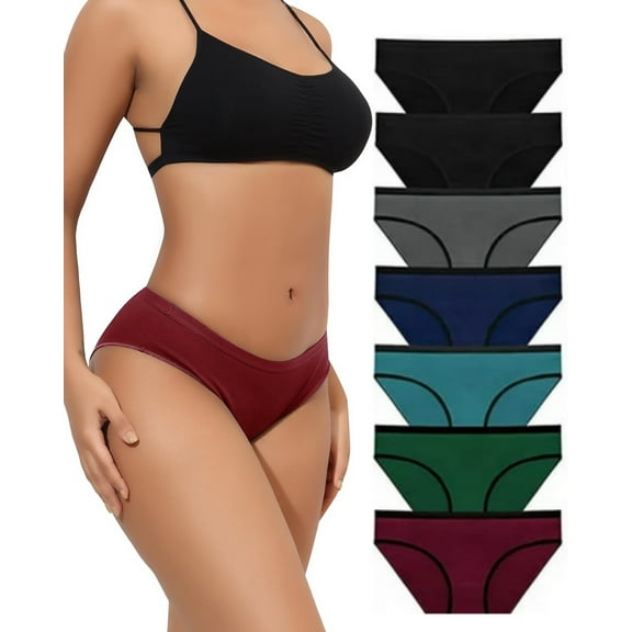 Womens Underwear Cotton Bikini Panties Half Back Coverage Panty Breathable High Cut Plus Size Briefs Multipack