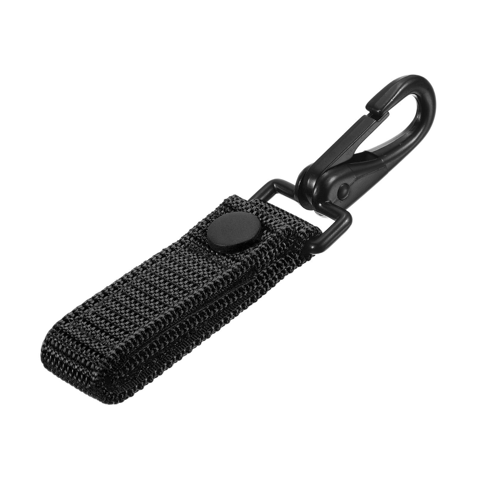 Unique Bargains Key Ring Nylon Webbing Strap Hanging Gear Buckle Snap Key Holder Black