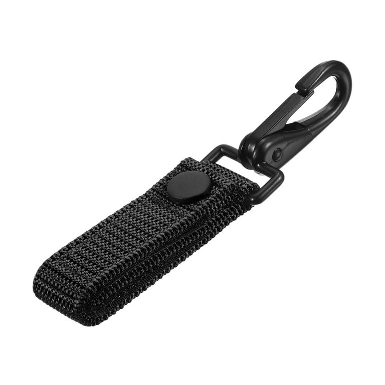 Unique Bargains Belt Keeper Key Ring Nylon Webbing Strap Hanging Gear  Buckle with Snap Key Holder Black 1 Pc