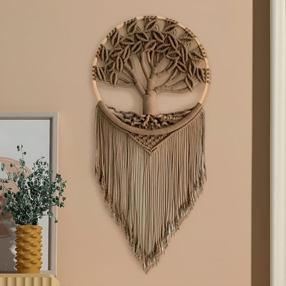 AUQ Bohemian Tapestry Wall Decor Tree Macrame Wall Hanging Dorm Wedding Wall Art Decor Window Backdrop Decoration Gift