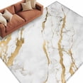 thumbnail image 2 of 5x7 Washable Area Rug, White Gold Marble Non-Slip Large Rectangle Rug for Living Room Bedroom, Abstract Marble Texture Contemporary Indoor Floor Mat for Home Decor, 2 of 9