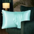 thumbnail image 5 of Silk Pillowcase for Hair and Skin, Real Silk Pillow Cases Queen, Not Satin Pillowcase, Zipper Closure (Mint Green,20x26in）, 5 of 8