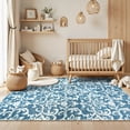 thumbnail image 4 of Lahome Decor 4'x6' Washable Rug for Bedroom, Vintage Area Rug for Living room, Indoor Soft Distressed Floral Throw Rugs Non-Slip Backing for Entryway Farmhouse Kitchen Kids Playroom,Light Blue, 4 of 8