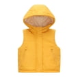 thumbnail image 3 of BCSIOAOI Toddler Girls Vest,Fleece Lined Full Zip Hooded Sleeveless Warm Vest with Pockets Yellow 1-2t, 3 of 6