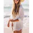 thumbnail image 4 of Bsubseach Chemise de Plage à Manches Longues pour Femmes, par-Dessus de Maillot de Bain, Robe de Plage Bikini, Blanc, 4 of 4