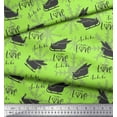 thumbnail image 1 of Soimoi Georgette Viscose Fabric Sleigh & with Love Text Print Sewing Fabric Yard 42 Inch Wide, 1 of 5