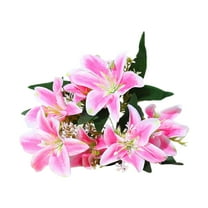 Zmeidao Artificial Lily Flowers, Fake Lily Flowers with Stems, Faux Lilies Bouquets for Indoor Outdoor Home Office Bedroom Table Centerpieces Party Decoration