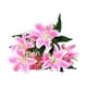 thumbnail image 2 of Ramo de lirios artificiales de seda | Arreglo floral artificial para decoración del hogar | Centro de mesa de 35 cm para sala de estar | Incluye 1 pieza en azul, rojo, amarillo, blanco o rosa, 2 of 6