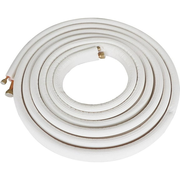 25FT 1/4 Inch & 1/2 Inch Air Conditioning Copper Tubing Hose Extension Insulated Copper Hoses Fit for Mini Split Air Conditioner