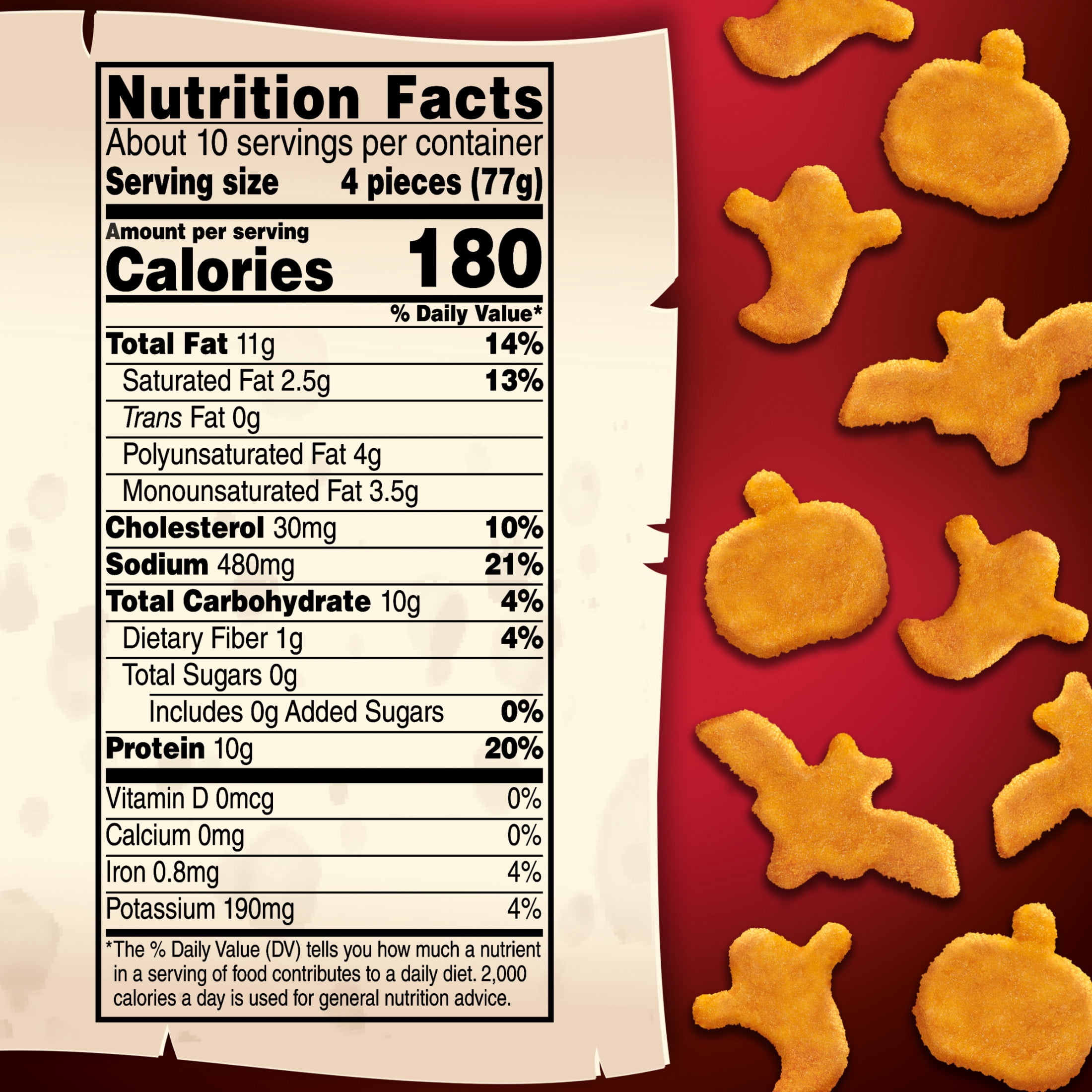 Tyson Spooky Chicken Nuggets, 27 oz Bag (Frozen, Fully Cooked)
