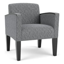 Belmont Lounge Lobby Reception Waiting Guest Chair / Black Steel Legs / Gray