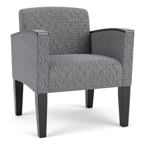 Belmont Lounge Lobby Reception Waiting Guest Chair / Black Steel Legs / Gray