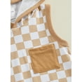 thumbnail image 6 of Suealasg Infant Baby Boys Summer Bodysuit Short Sleeve Round Neck Checkerboard Print Hoodies Jumpsuit Newborn Boy Summer Casual Rompers Clothes, 6 of 8