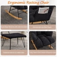 thumbnail image 3 of Toytexx Teddy Fabric Rocking Chair with Ottoman, Upholstered High Back Accent Chair with Solid Wood Base and Metal Frame, 3 of 6