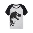 thumbnail image 4 of QEFJNO 3-10Y Kids Boys Pajamas Set Soft Viscose 2PCS Short Sleeve Sleepwear for Toddler Boys Dinosaur Pjs Summer, 4 of 13