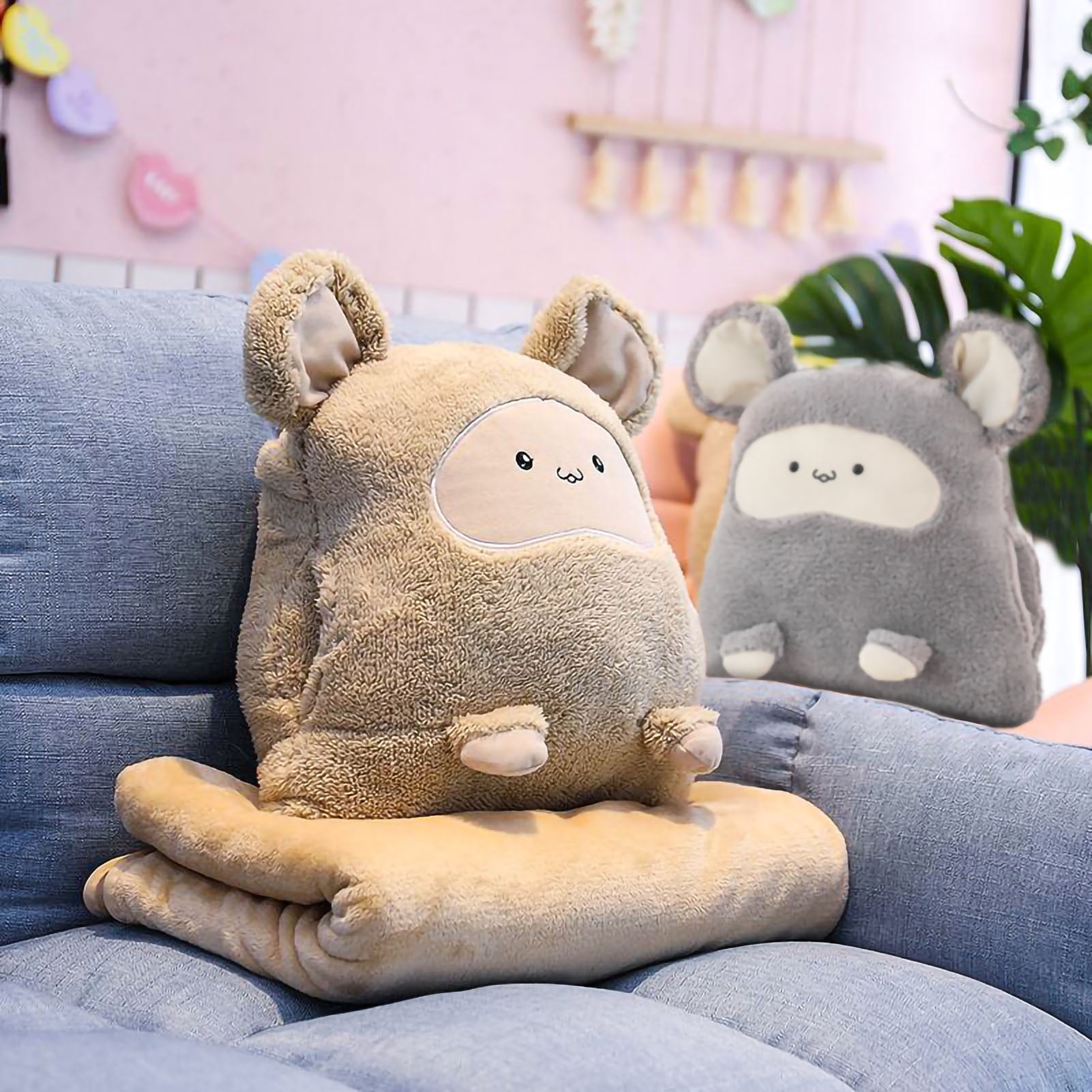 Car Pillow Plush Cushion Pillow Air Blanket Throw Pillow Soft Blanket Rapid Response