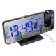 thumbnail image 3 of Reloj despertador Reloj de proyección de escritorio LED digital Sincronización ajustable Radio FM, Cuerpo negro Número azul seitruly HA003400-02B, 3 of 6