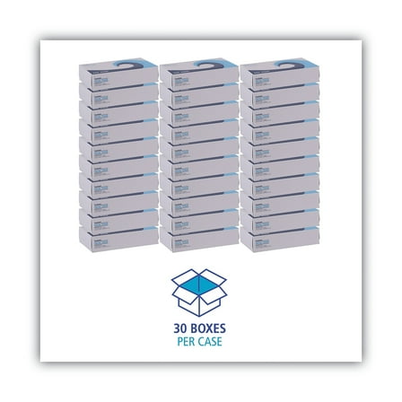 Boardwalk Office Packs Facial Tissue, 2-Ply, White, Flat Box, 100 Sheets, 30 Boxes/Carton, Model BWK6500B