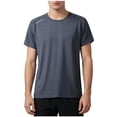 thumbnail image 2 of DJDLJWCJ Mens Shirts Casual Short Sleeve Shirts for Men Crewneck Ice Silk Lightweight Gym Shirts Outdoor Hiking Tops, Dark Gray 5XL, 2 of 6