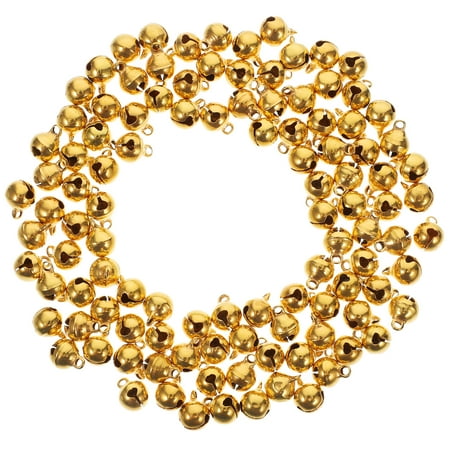 100pcs Mini Bell For Dog Collar Training Pet Pendant Accessories Shiny Round Bell Charms Gold Bell Charms Christmas Bells Jewelry Supplies