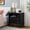 Black, variant on Nightstand with Charging Station, Farmhouse End Table with 2 Drawers and Open Shelf, USB Ports & Outlets, Fluted Design Bedside Table with Solid Wood Legs, Walnut