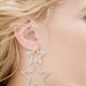 thumbnail image 4 of GOOHOCHY 1 par de pendientes colgantes de estrella, pendientes de estrella de diamantes de imitación, pendientes colgantes para mujer y niña, 4 of 8