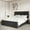 Black PU, variant on Full/Queen/King Size Bed Frame with Headboard and 4 Storage Drawers, Platform Bed Frame Square Stitched Button Tufted, No Box Spring Needed, Noise Free, Easy Assembly