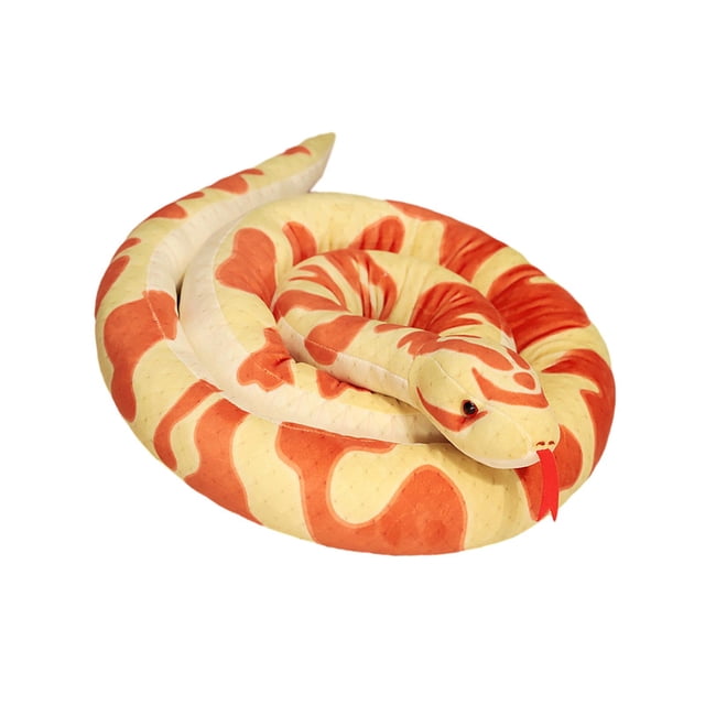 Serpiente gigante realista, juguete de peluche de dibujos animados para niños 11 m de oro