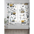 thumbnail image 2 of Sheer Curtains 63 Inch Length 2 Panels Set for Bedroom, Cartoon Tractor Semi Sheer Curtains for Windows, Cute Grey Digger Shovel Truck Voile Window Treatments Rod Pocket Curtain, 2 of 7