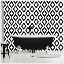 Peel and Stick Wallpaper Removable Black/White Trellis Mural Home Wall Decor 17.7in x 9.8ft