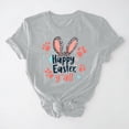 thumbnail image 2 of Zedker Easter Tops for Womens 2026 Spring Summer Casual Pullover Printed T-Shirt with Round Neck and Short Sleeves Gray L, 2 of 6