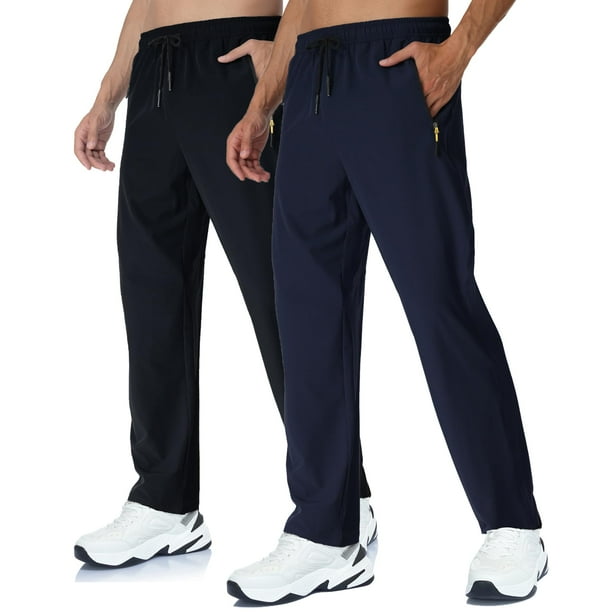 Pantalones Deportivos Rapoo Jogger para Hombre Paquete de 2 Negro+Azul Marino XL