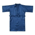 thumbnail image 1 of Girls Toddler Kids Solid Silk Satin Kimono Robes Bathrobe Sleepwear Clothes, 1 of 3