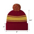 thumbnail image 2 of TOPTIE Striped Cuffed Beanie with Pom Pom Unisex Winter & Sports Hat-Black, 2 of 8