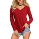 thumbnail image 1 of Qarigey Camiseta de manga larga para mujer, camisetas informales de Color sólido para mujer, jersey, ropa básica, ropa deportiva de poliéster para Prendas para la parte del cuerpo Rojo METRO Qarigey AP008666-07, 1 of 6