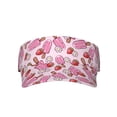 thumbnail image 2 of Kdxio Strawberry Popsicle Print Sun Visor Hat Golf Visor Adjustable Velcro Outdoor Sports Cap for Men Women, 2 of 7