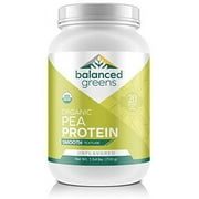 Raw Vegan Pea Protein Powder – 20 g. of Certified-Organic, Plant Based Protein Powder with BCAAs and Iron Known to Boost Energy, Strength, Focus, and More by Balanced Greens, Unflavored, 27 Servings