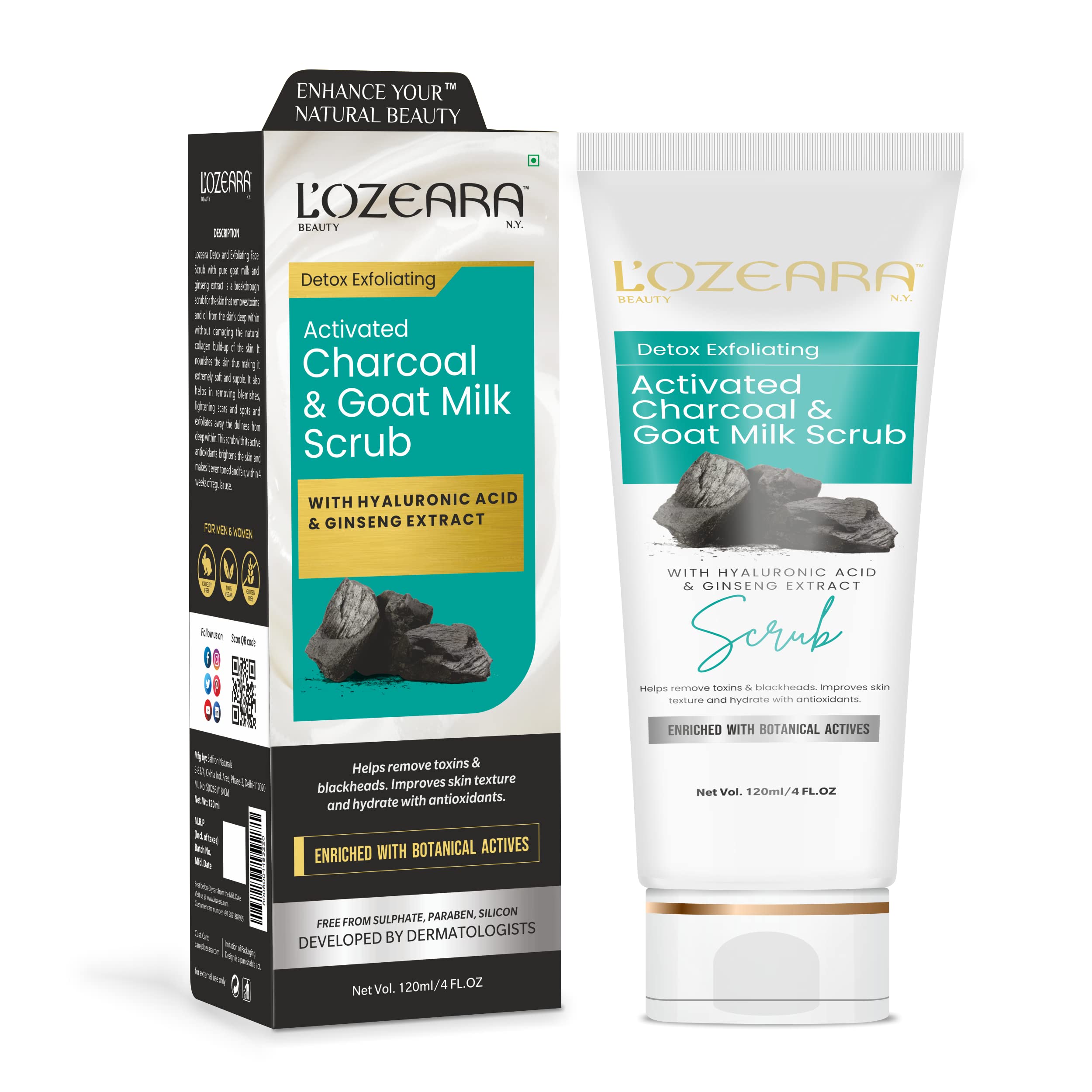 Lozeara Beauty N.Y Detox Exfoliating Activated Charcoal & Goat Milk