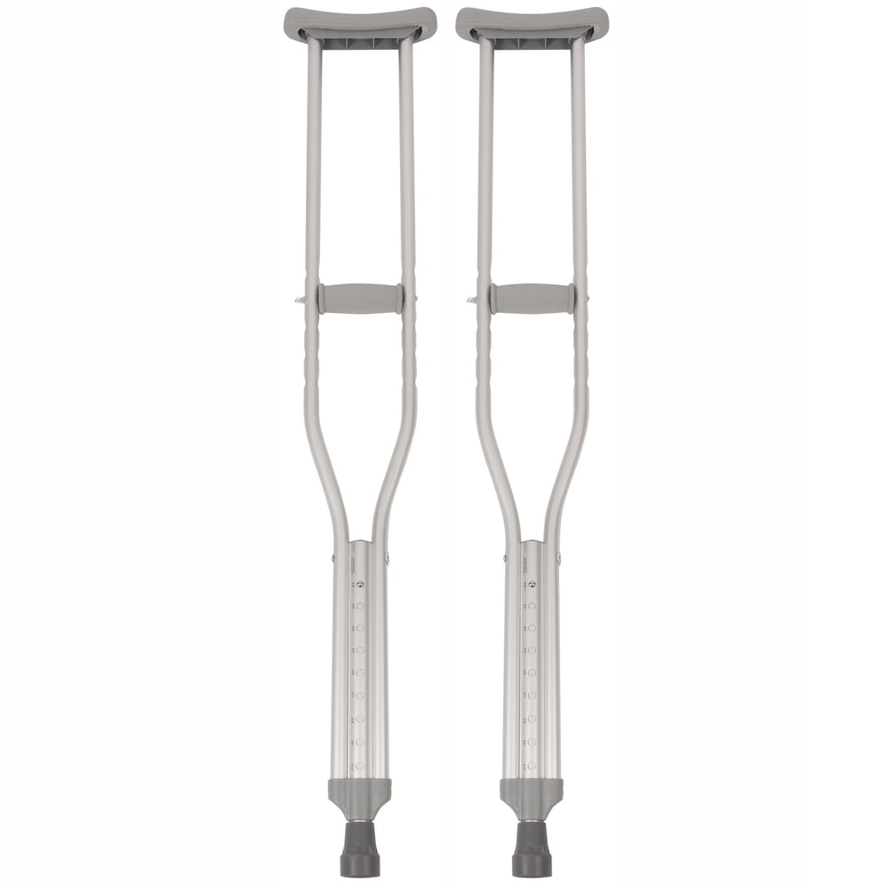 PCP PushButton Crutches, Chrome, Adult Regular Size
