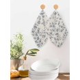 thumbnail image 2 of Navy Blue Leaves Kitchen Dish Towels for Drying Dishes Set of 4, Vintage Summer Botanical Farmhouse Rustic Waffle Weave Microfiber Hand Tea Bathroom Towels Quick Dry & Absorbent Towel 12x12, 2 of 7