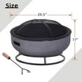 thumbnail image 5 of Afterglow Round Terrafab Wood Burning Fire Pit with Safe Spark Screen and Poker, Light Gray, 5 of 7