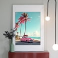 thumbnail image 2 of Diamond Art Kits for Adults - 5d Vintage Pink Car Beach Palms Wave Diamond Painting for Adults, Diamond Art for Adults Beginners, Diamond Painting Kits for Adults for Home Wall Decor, 2 of 7
