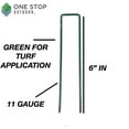 thumbnail image 4 of 50-Pack GREEN, 6 Inch Garden Stakes Galvanized Landscape Staples, U-Type for Artificial Grass Turf, Rust Proof Sod Pins for Securing Fences Weed Barrier Fabric Outdoor Wires Tents & Tarps, 4 of 6